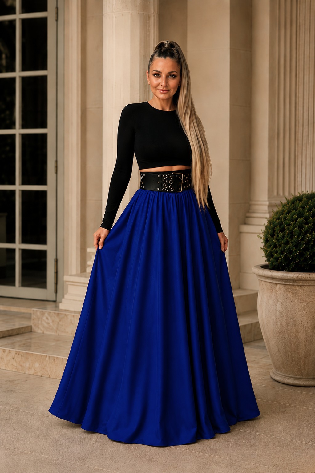 Dlouhá sukně - maxi sukně - BOROS_SK_L_BLU 05 